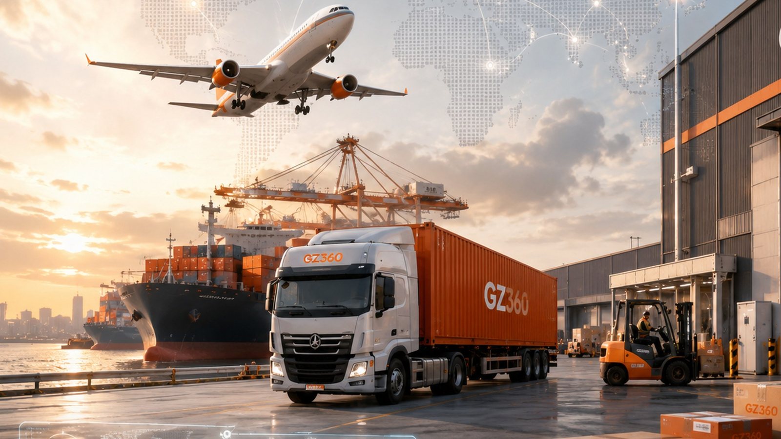 Modern global logistics scene for China sourcing and international shipping