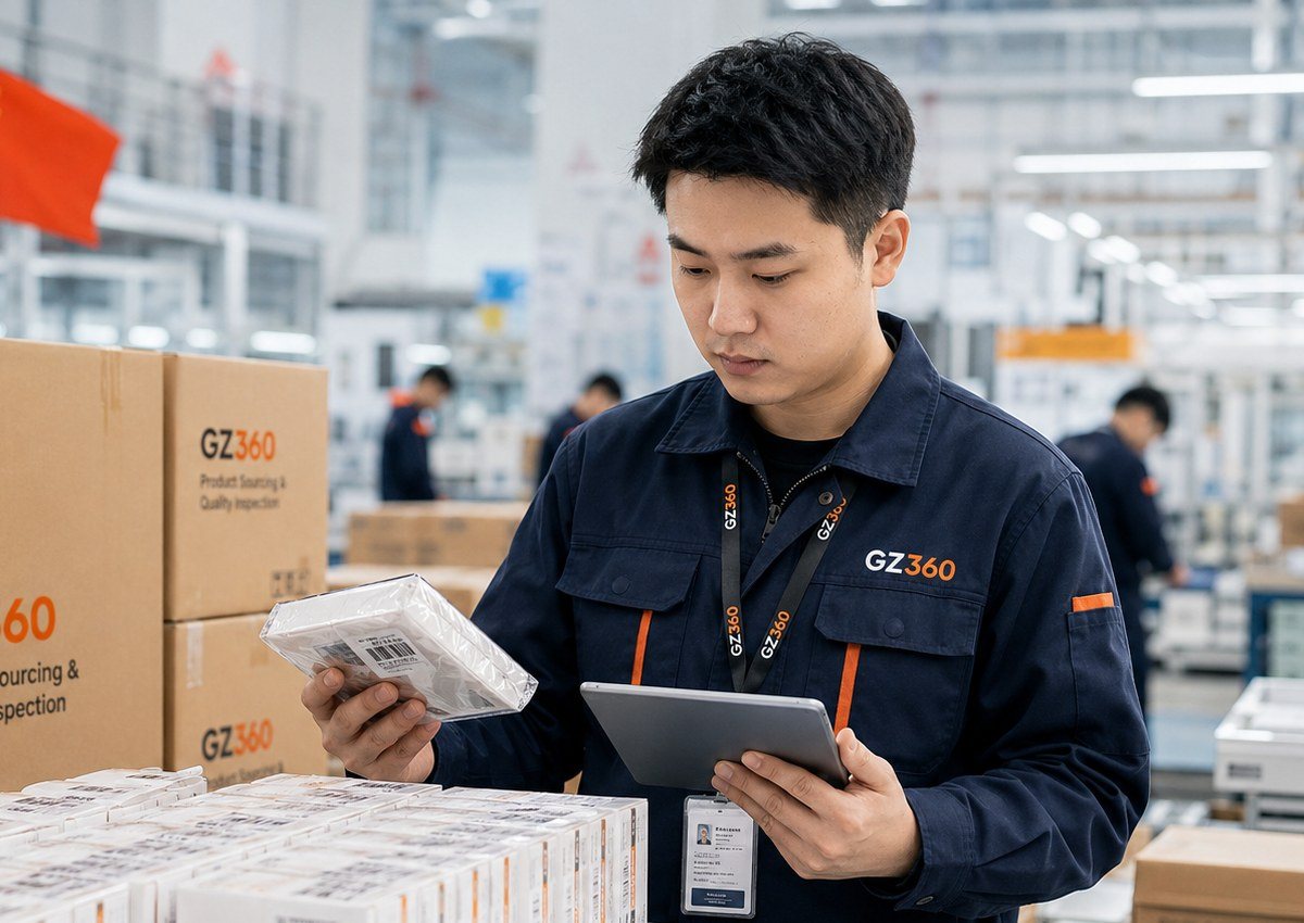 Quality inspection and product sourcing workflow in a clean warehouse